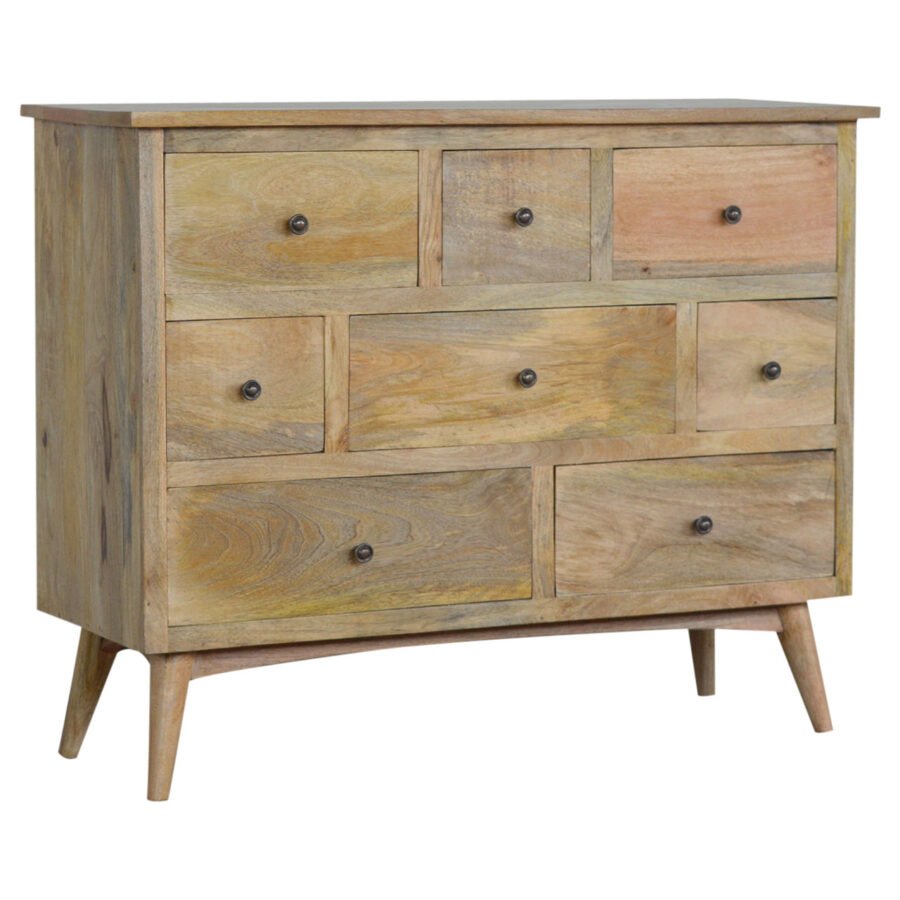 Oak-ish Solid Wood 8 Drawer Chest - Shady Oak and Ivory