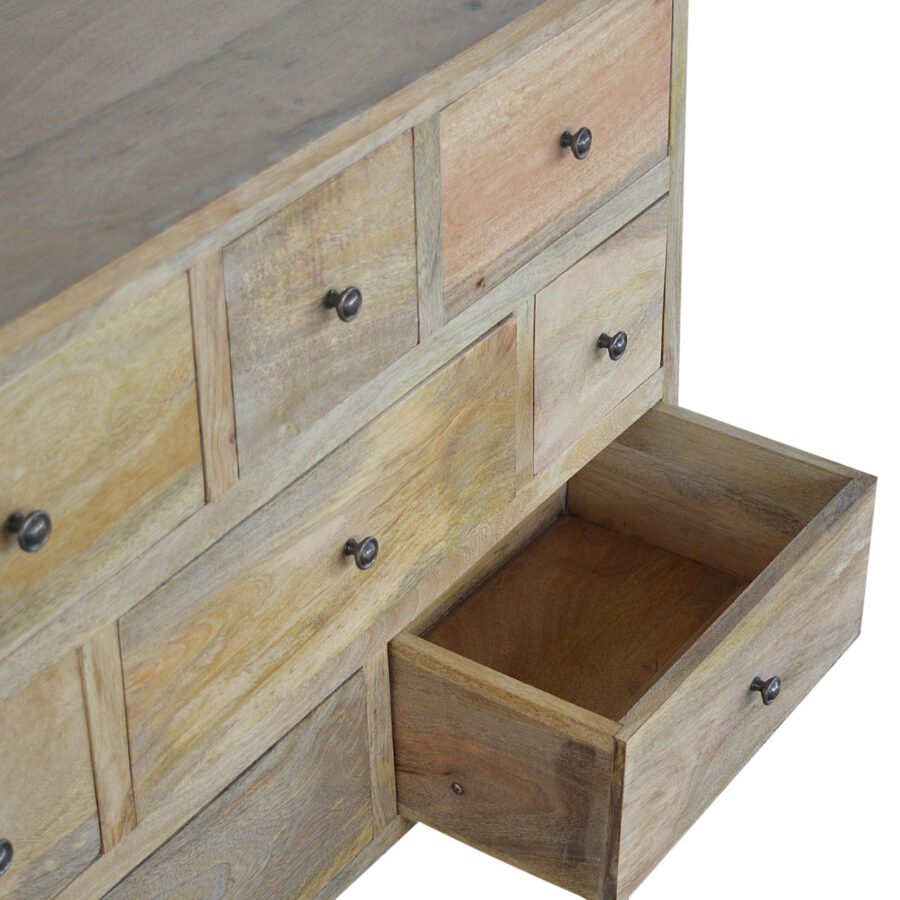 Oak-ish Solid Wood 8 Drawer Chest - Shady Oak and Ivory