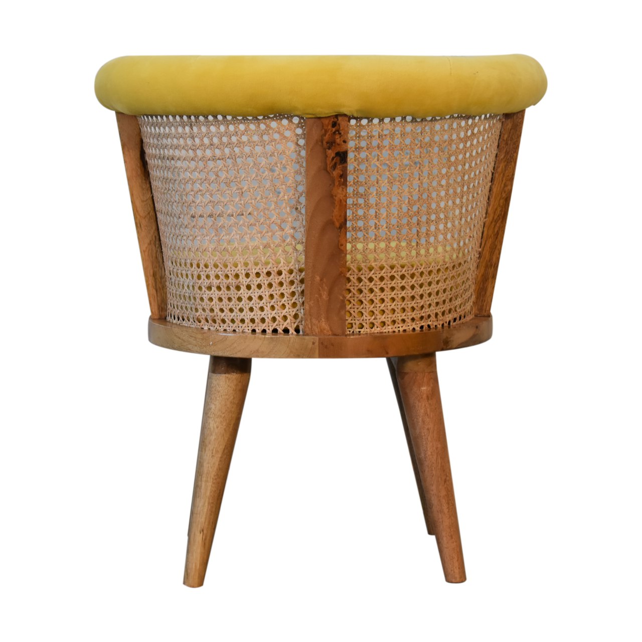 Larissa Mustard Velvet Nordic Chair - Shady Oak and Ivory