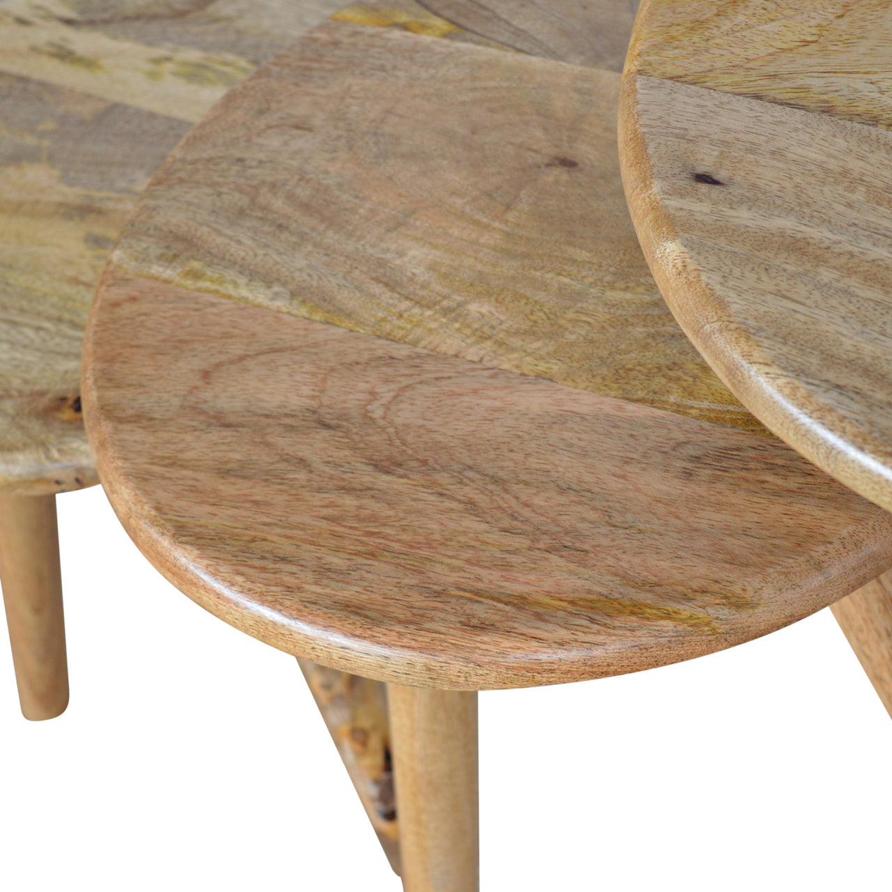 Oak-ish Nordic Nesting Stools - Shady Oak and Ivory