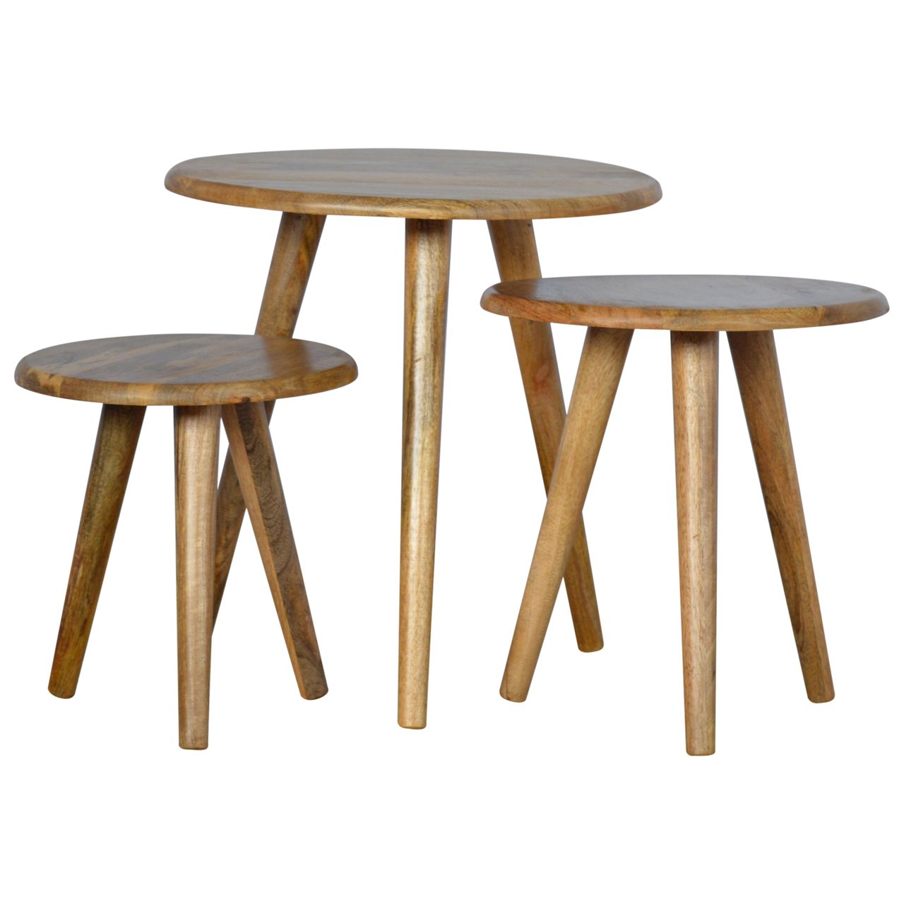 Oak-ish Nordic Nesting Stools - Shady Oak and Ivory