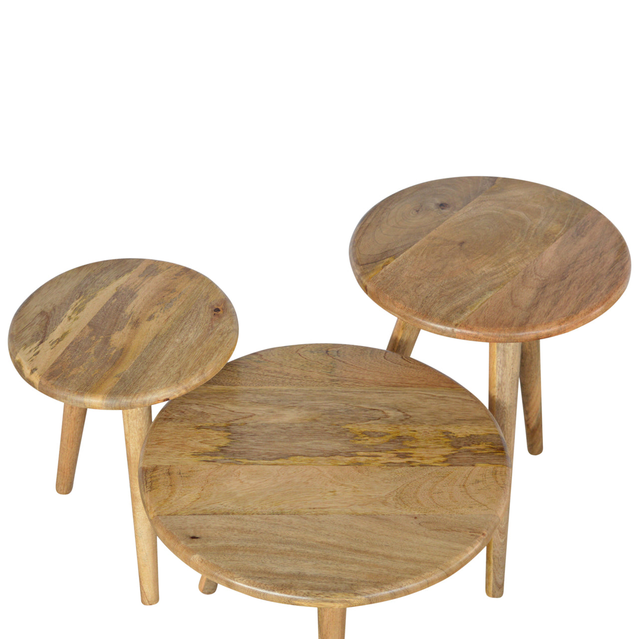 Oak-ish Nordic Nesting Stools - Shady Oak and Ivory