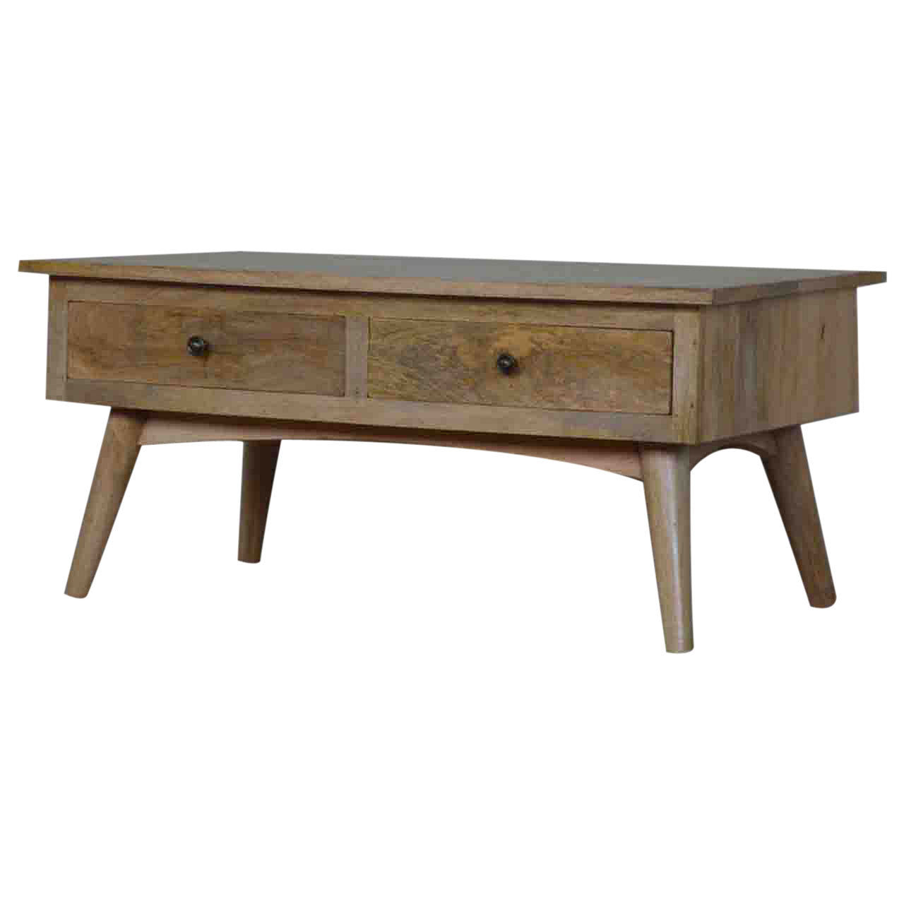 Nordic Style 2 Drawer Coffee Table - Shady Oak and Ivory