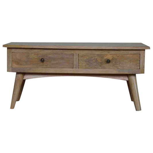Nordic Style 2 Drawer Coffee Table - Shady Oak and Ivory