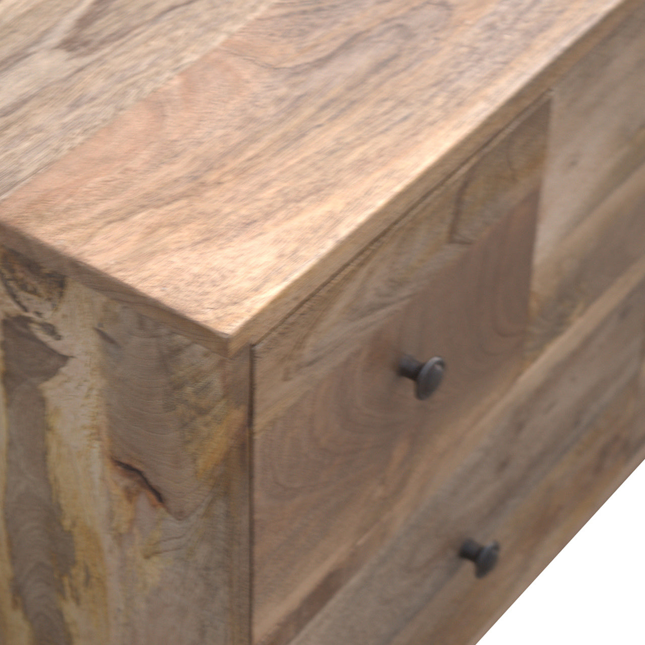 Oak-ish Multi Drawer Media Unit - Shady Oak and Ivory