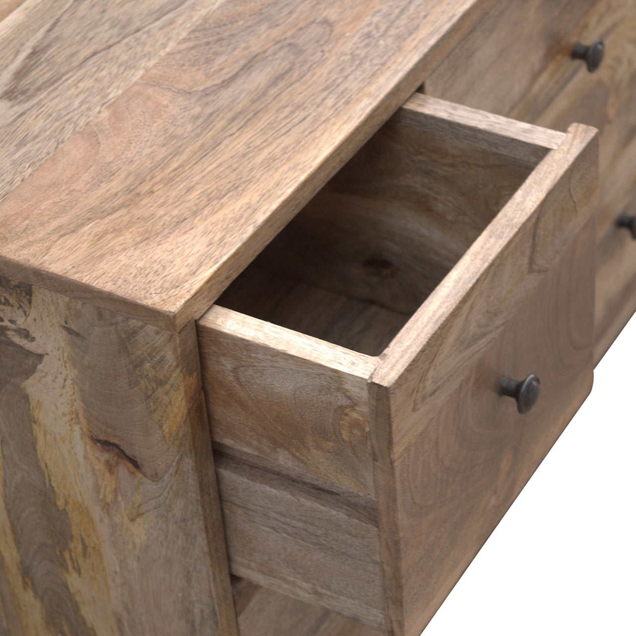 Oak-ish Multi Drawer Media Unit - Shady Oak and Ivory
