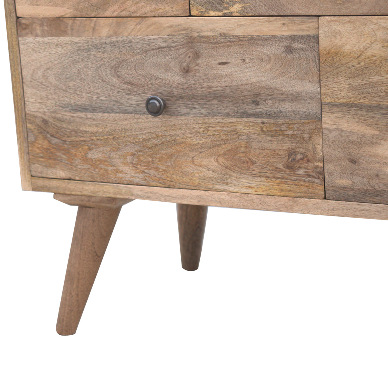 Oak-ish Multi Drawer Media Unit - Shady Oak and Ivory