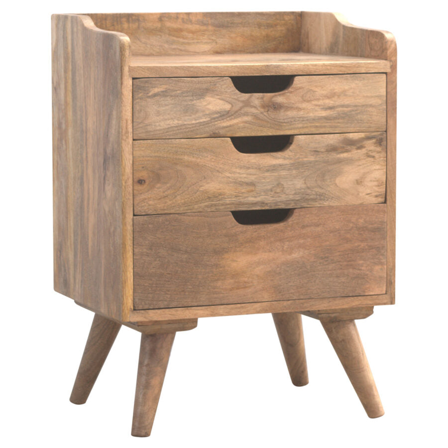 3 Drawer Gallery Bedside - Shady Oak and Ivory