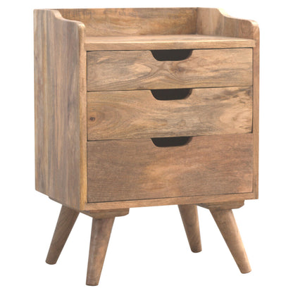 3 Drawer Gallery Bedside - Shady Oak and Ivory