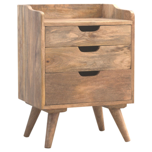 3 Drawer Gallery Bedside - Shady Oak and Ivory