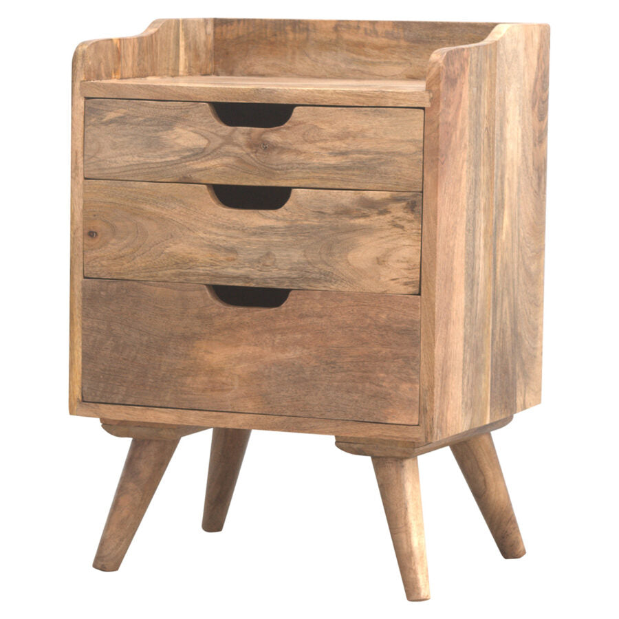3 Drawer Gallery Bedside - Shady Oak and Ivory