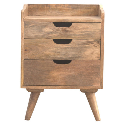 3 Drawer Gallery Bedside - Shady Oak and Ivory