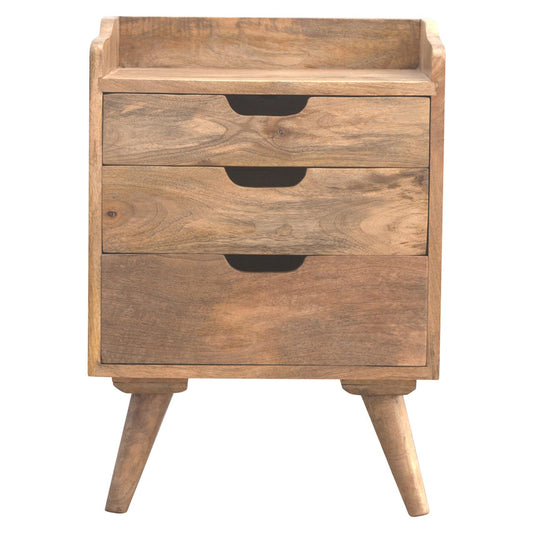 3 Drawer Gallery Bedside - Shady Oak and Ivory