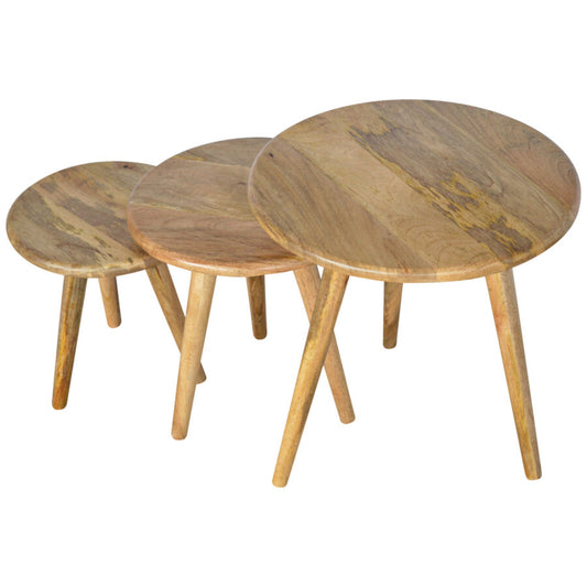 Oak-ish Nordic Nesting Stools - Shady Oak and Ivory
