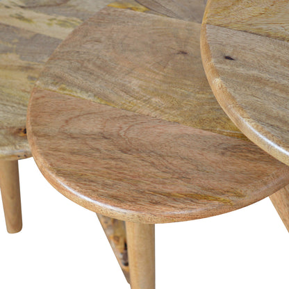 Oak-ish Nordic Nesting Stools - Shady Oak and Ivory